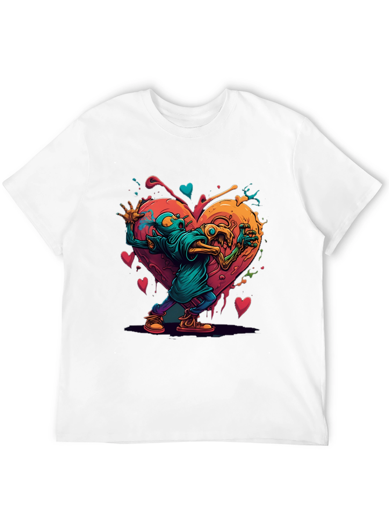 Funky Monster Heart Graphic T-Shirt