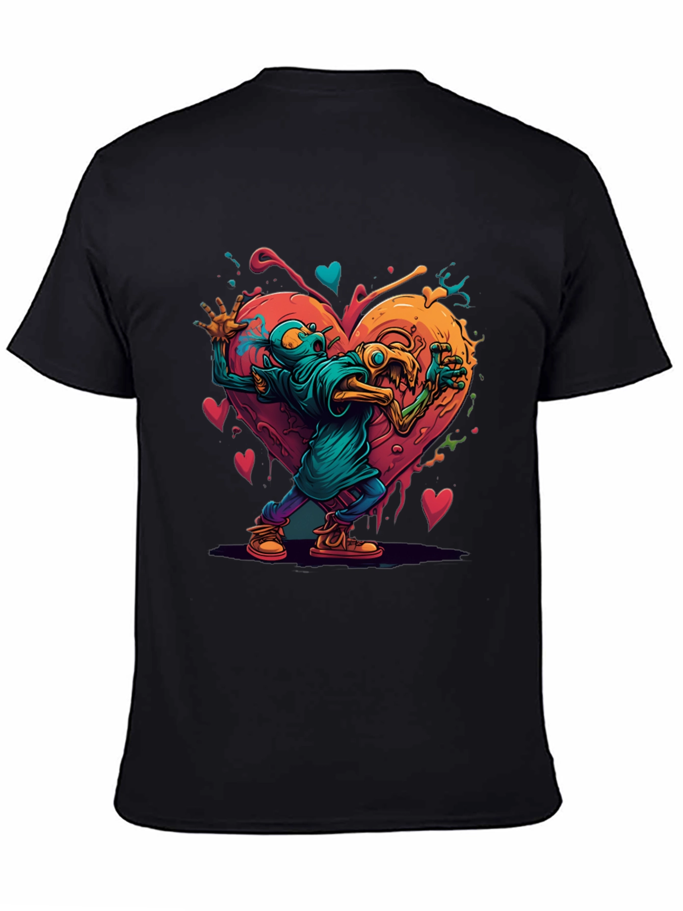 Funky Monster Heart Graphic T-Shirt