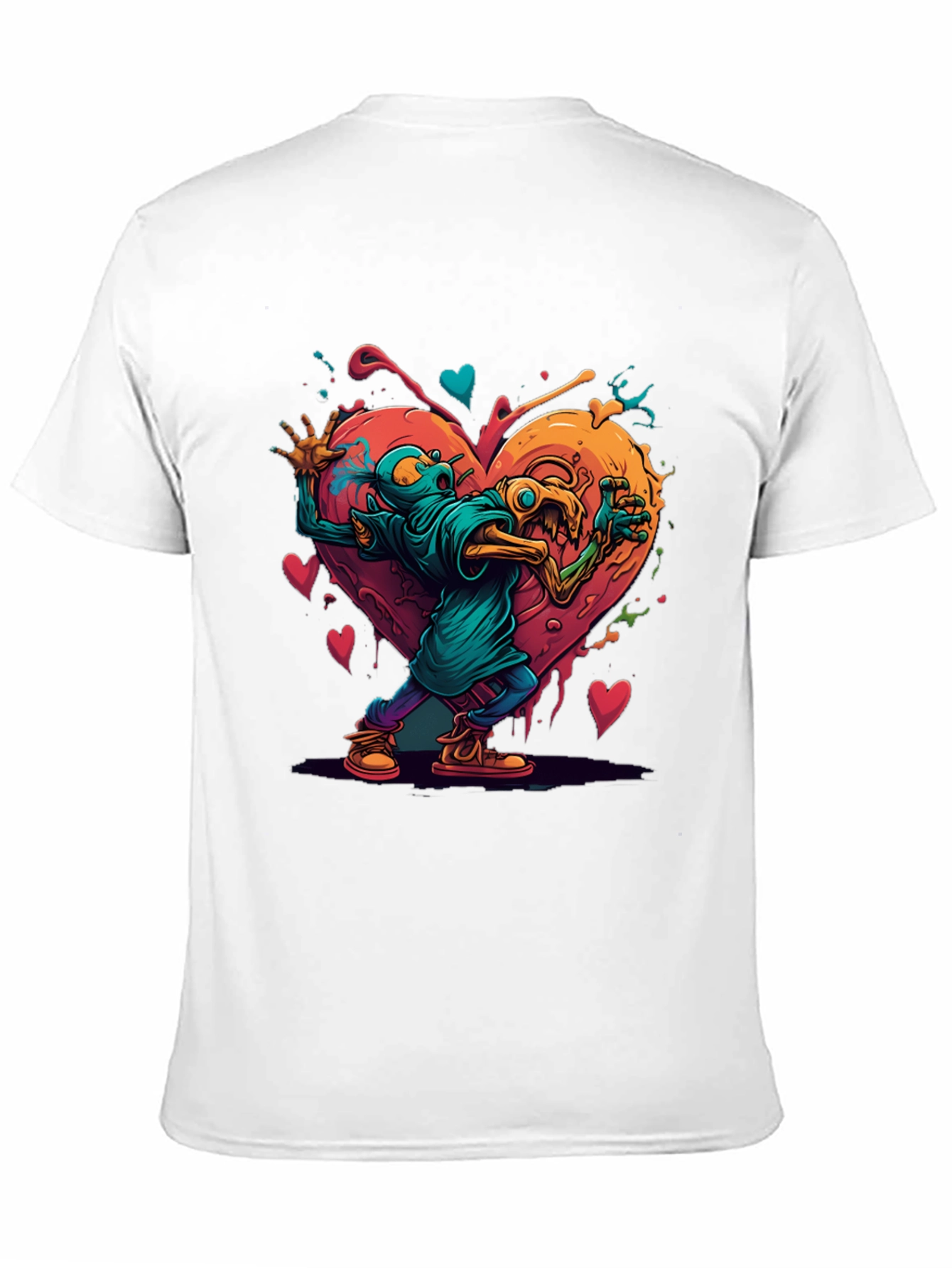 Funky Monster Heart Graphic T-Shirt