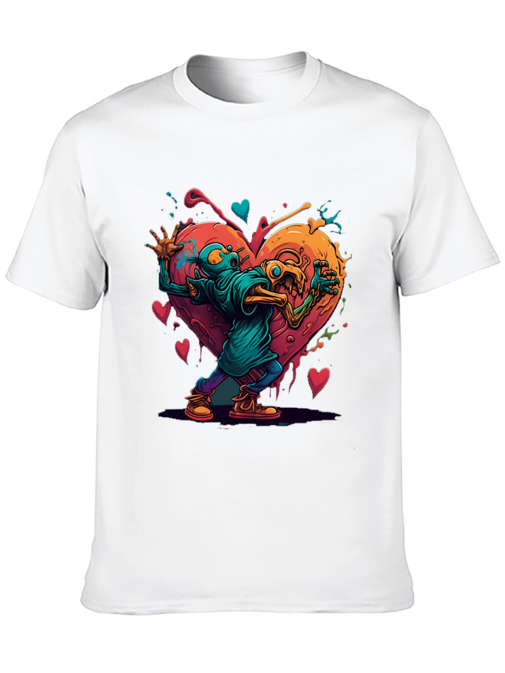 Funky Monster Heart Graphic T-Shirt
