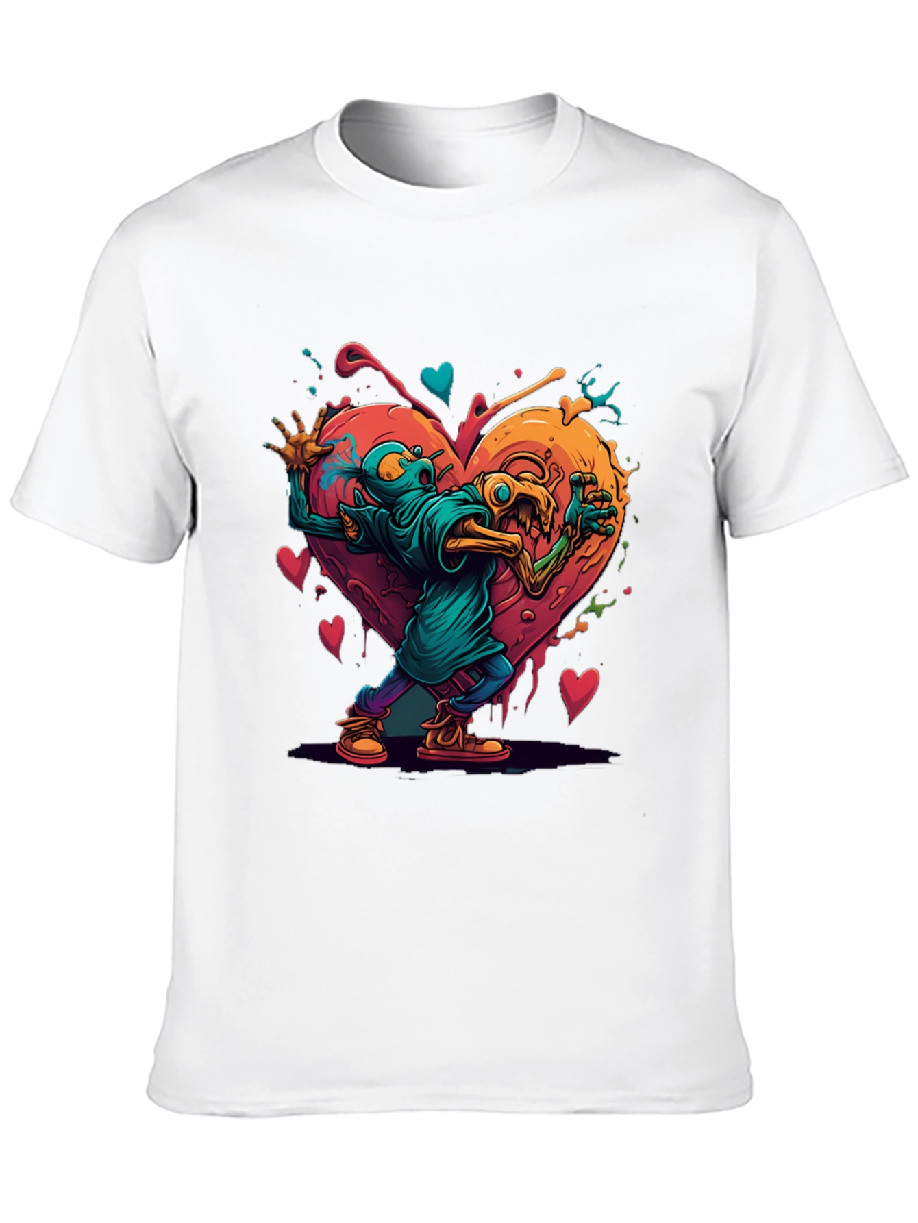 Funky Monster Heart Graphic T-Shirt