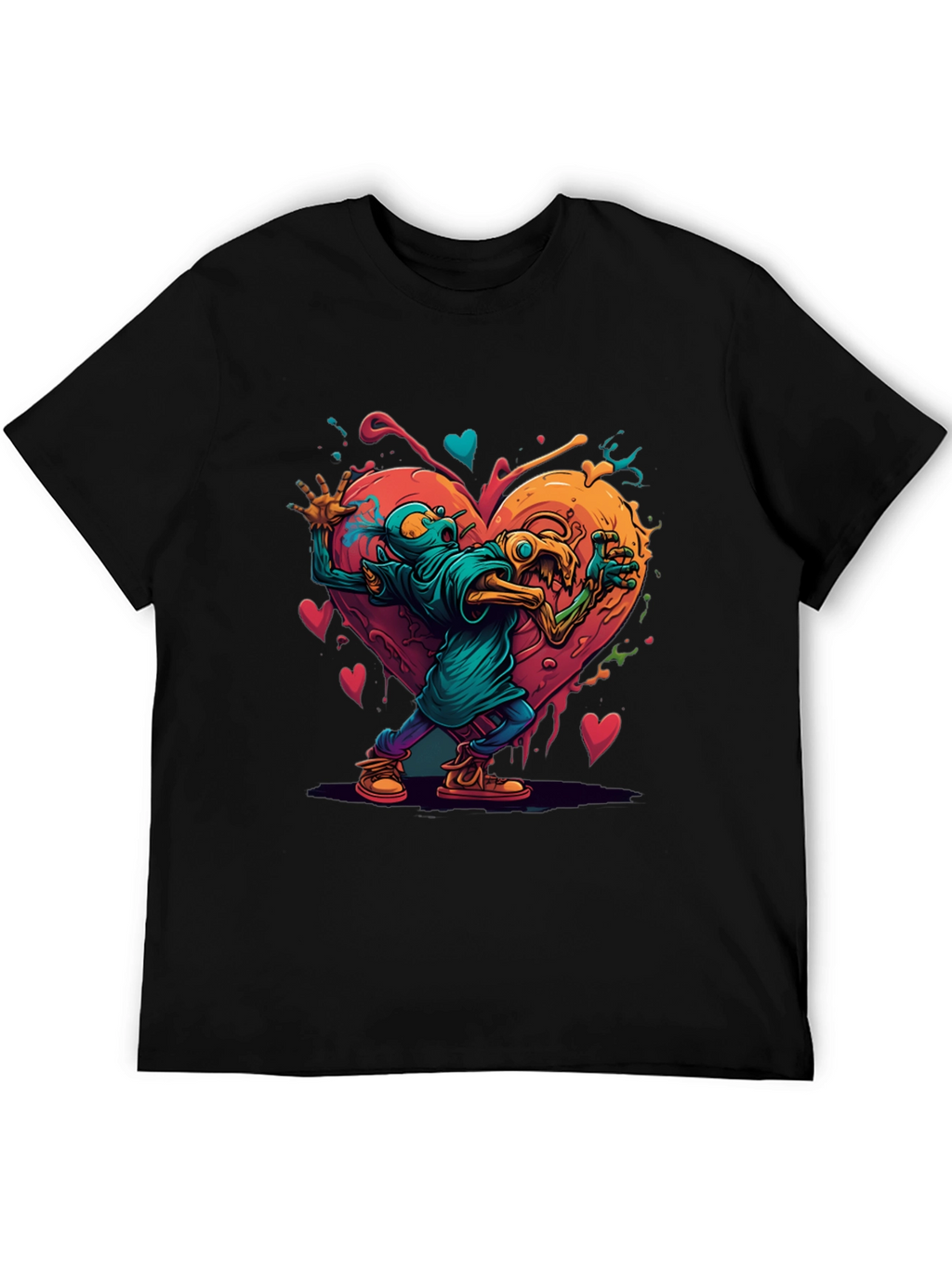 Funky Monster Heart Graphic T-Shirt