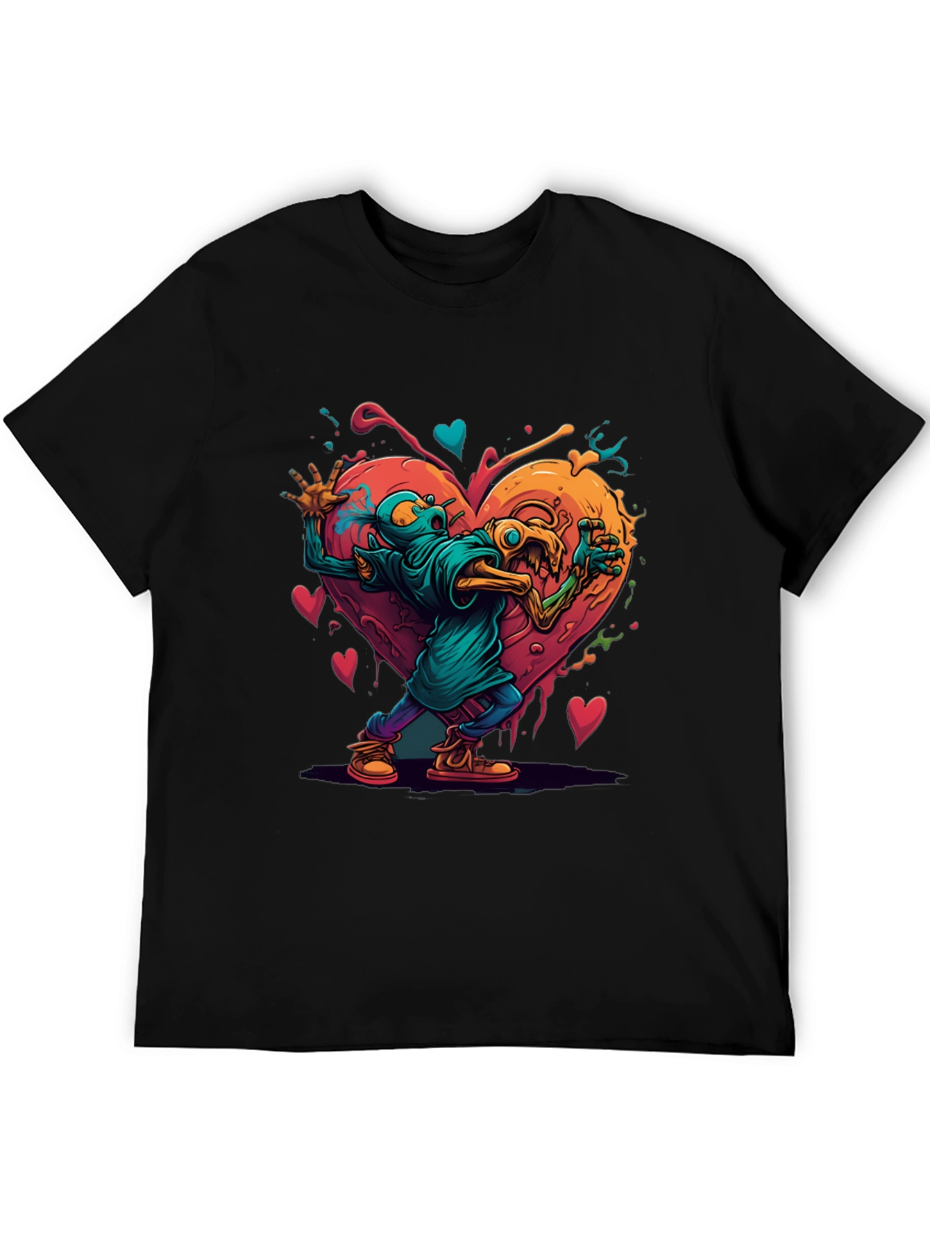 Funky Monster Heart Graphic T-Shirt