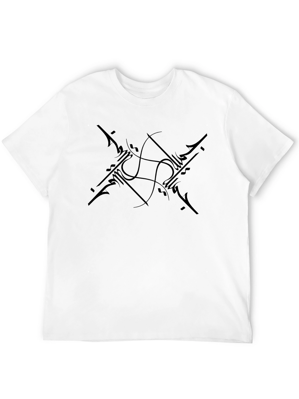 Black Tee with Abstract Graphic Design