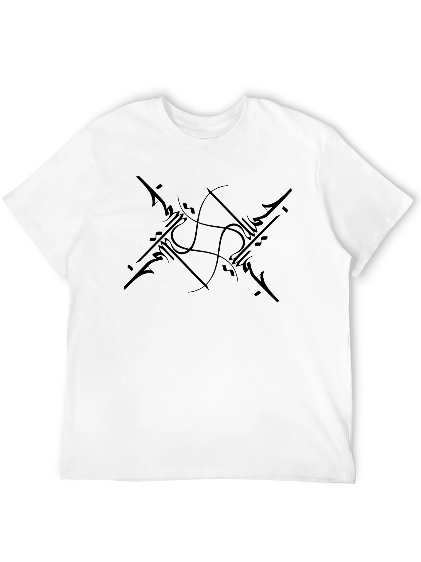 Black Tee with Abstract Graphic Design