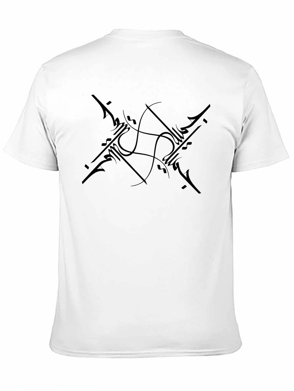 Black Tee with Abstract Graphic Design