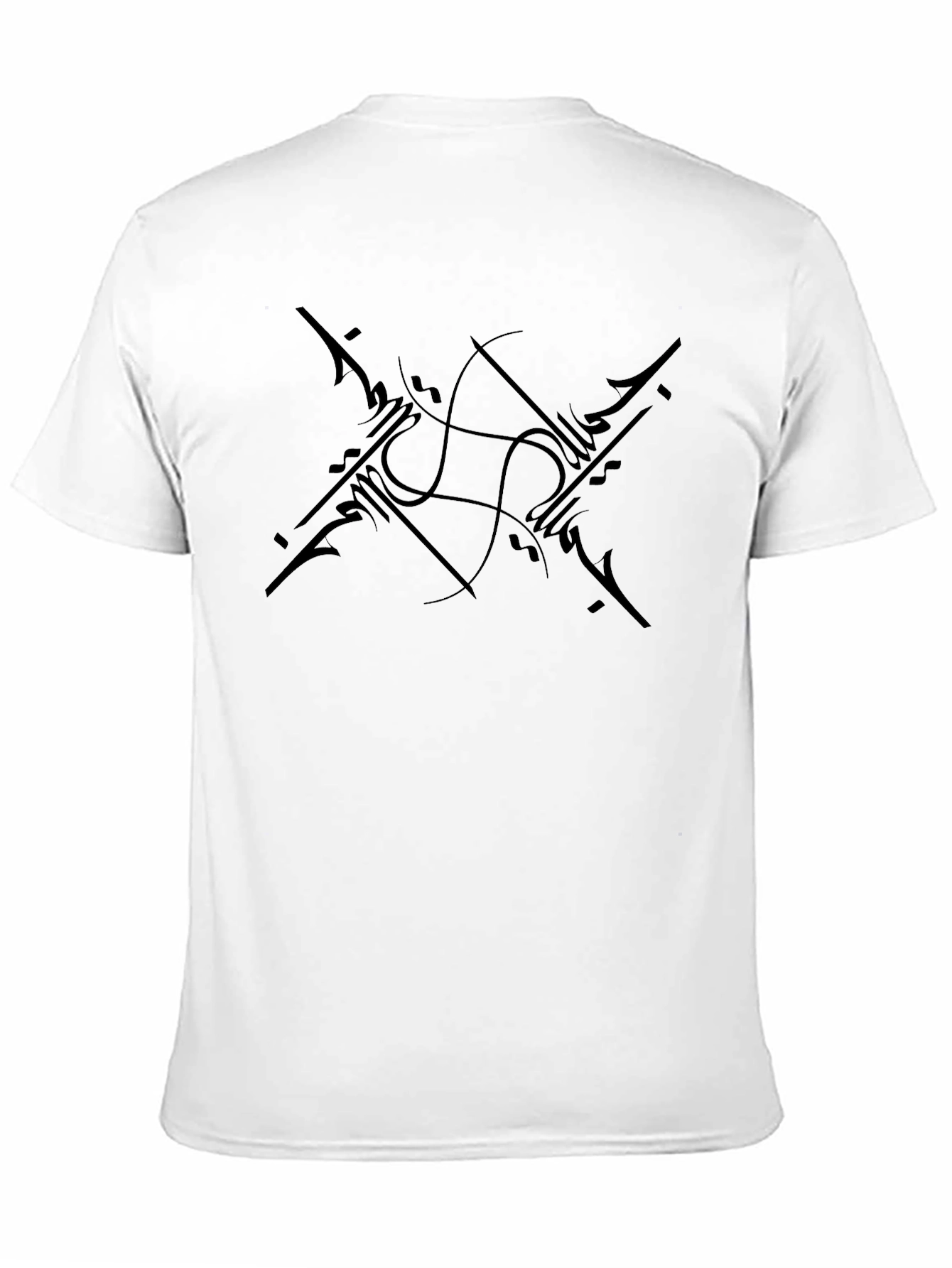 Black Tee with Abstract Graphic Design