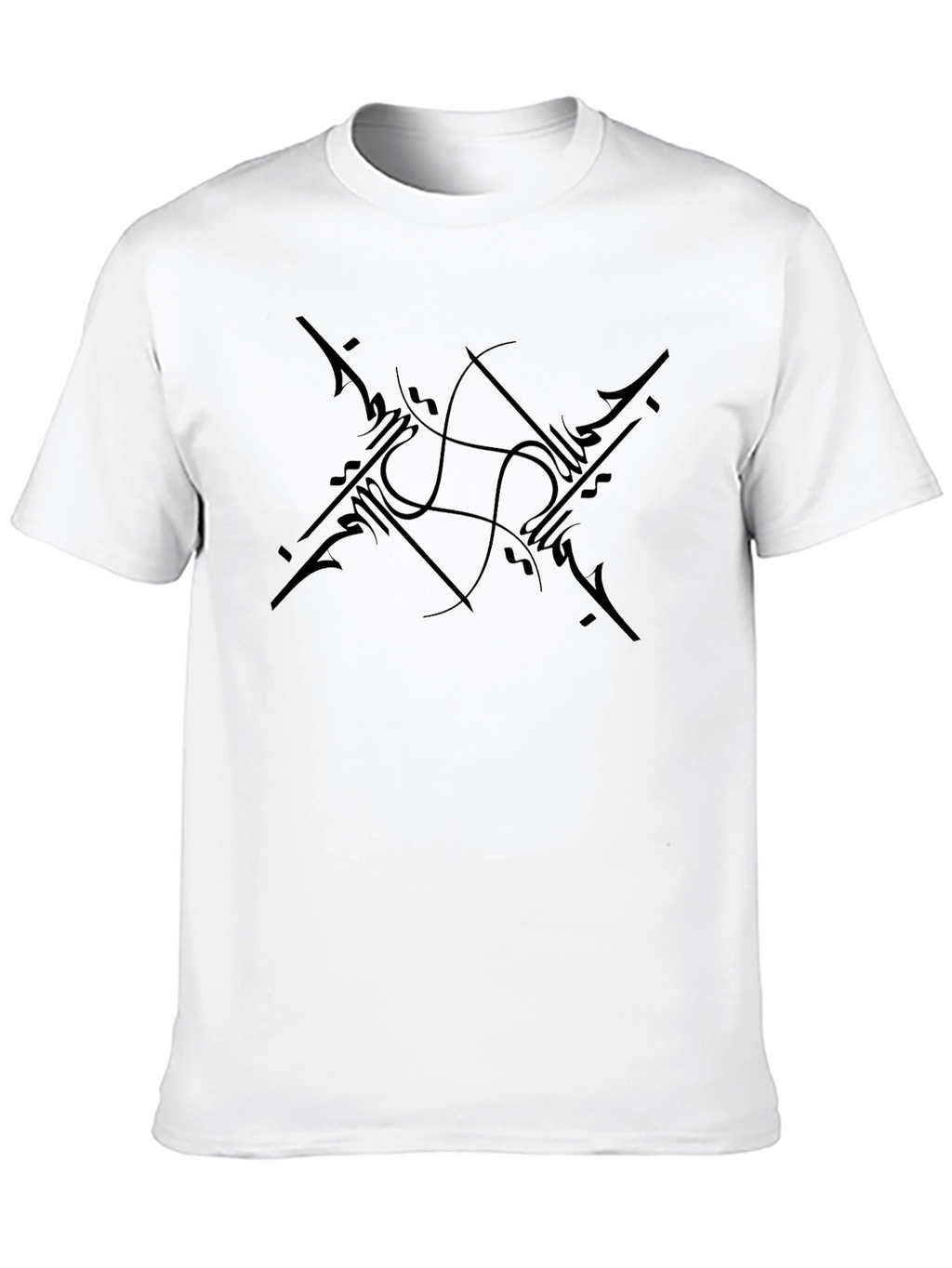 Black Tee with Abstract Graphic Design