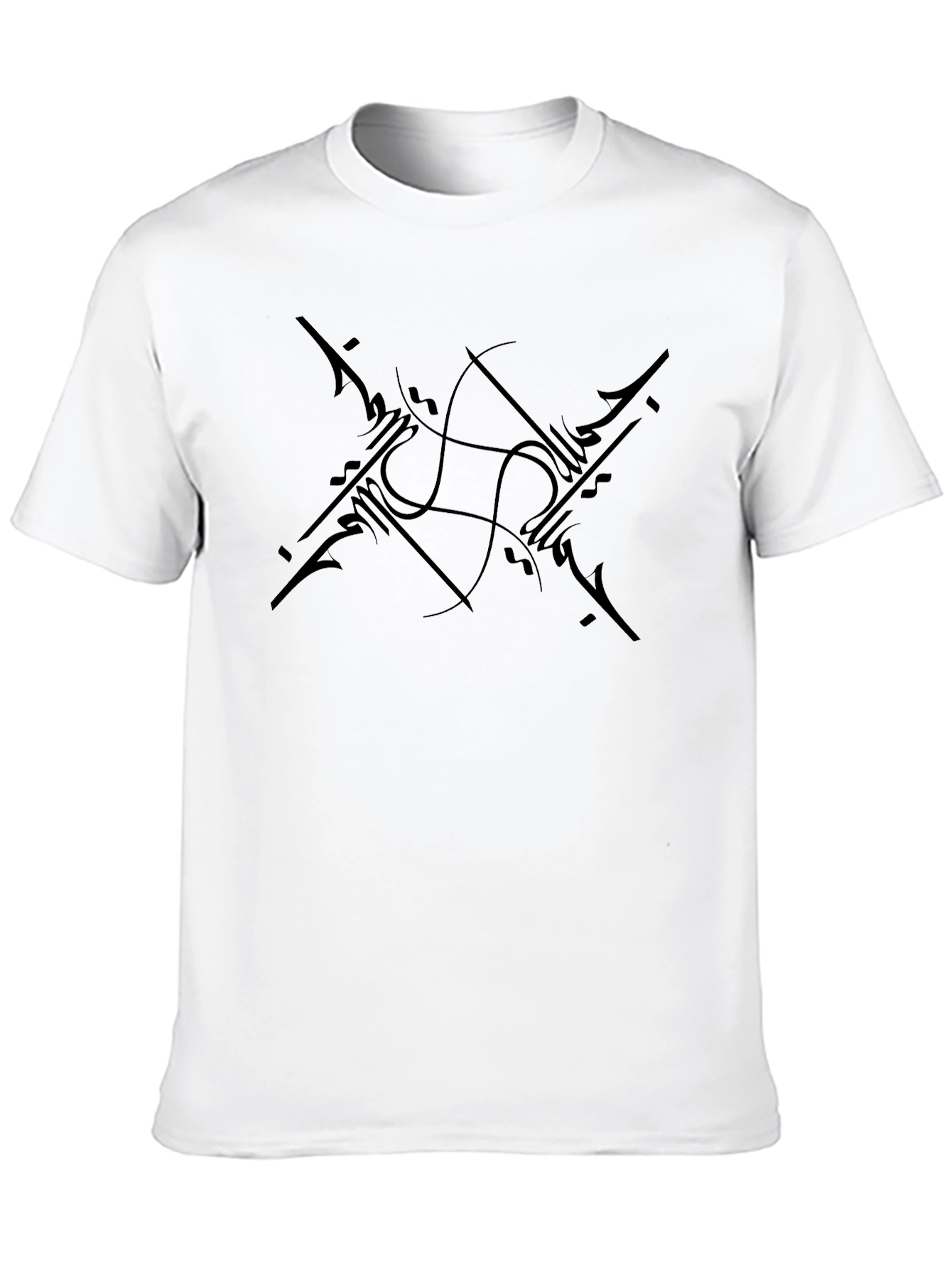 Black Tee with Abstract Graphic Design