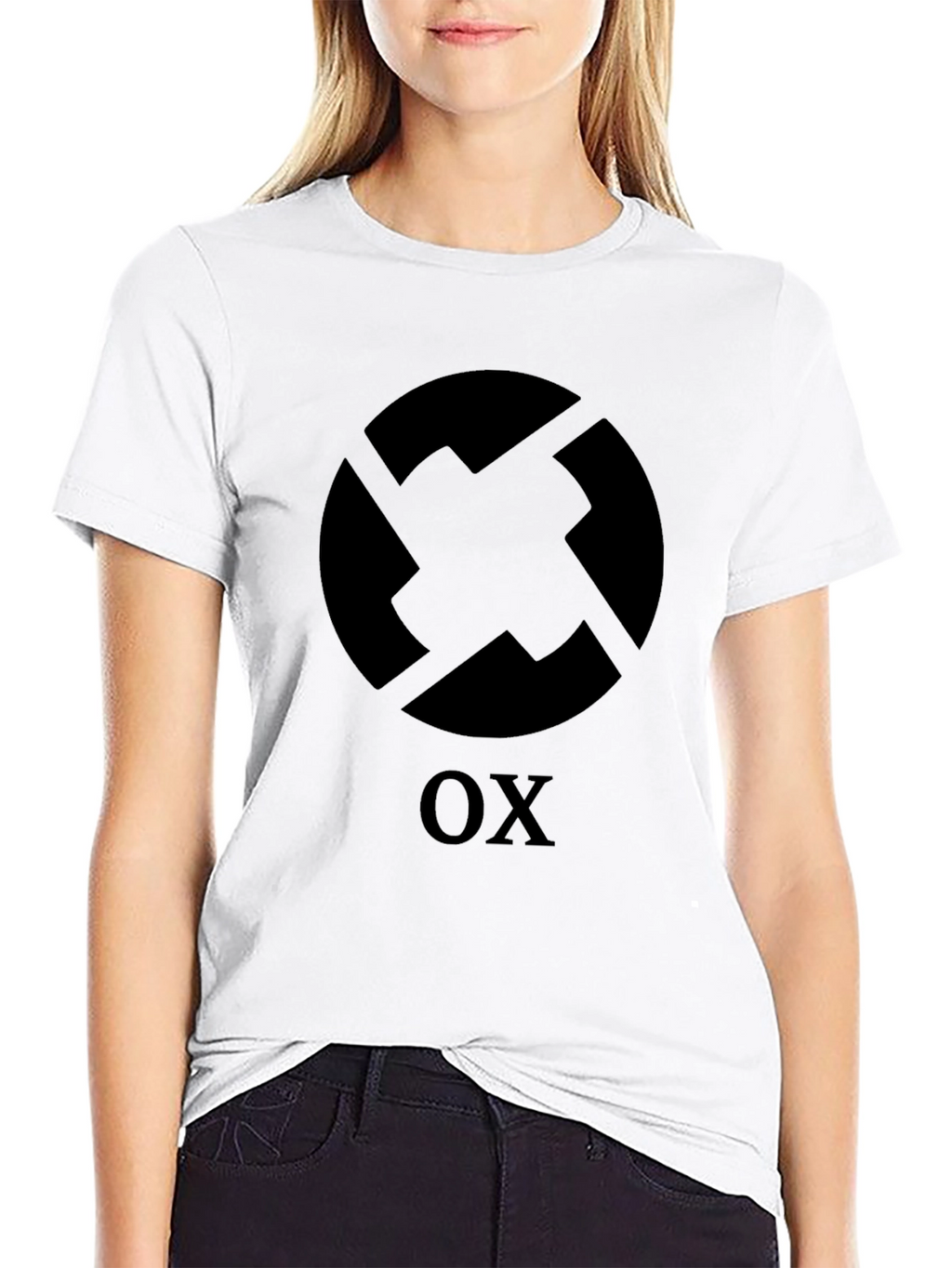 Geometric OX Graphic Black T-Shirt