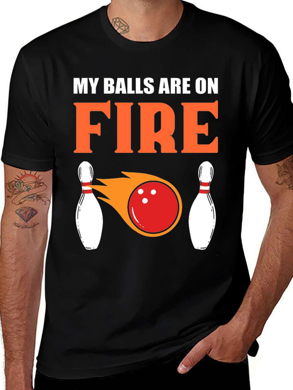 My Balls Are On Fire Bowling T-Shirt