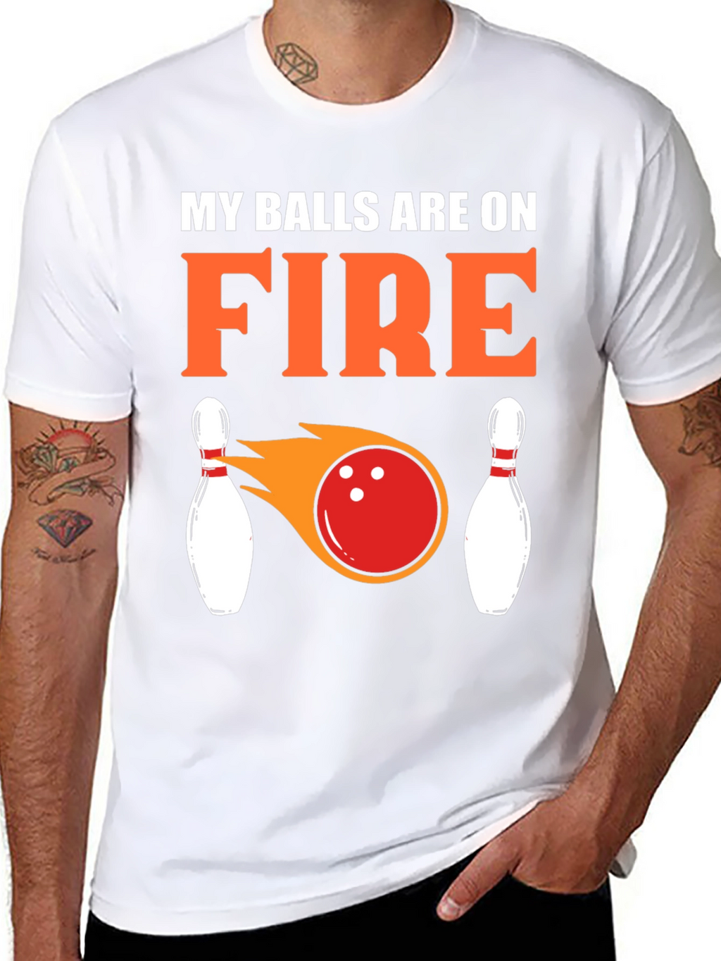 My Balls Are On Fire Bowling T-Shirt