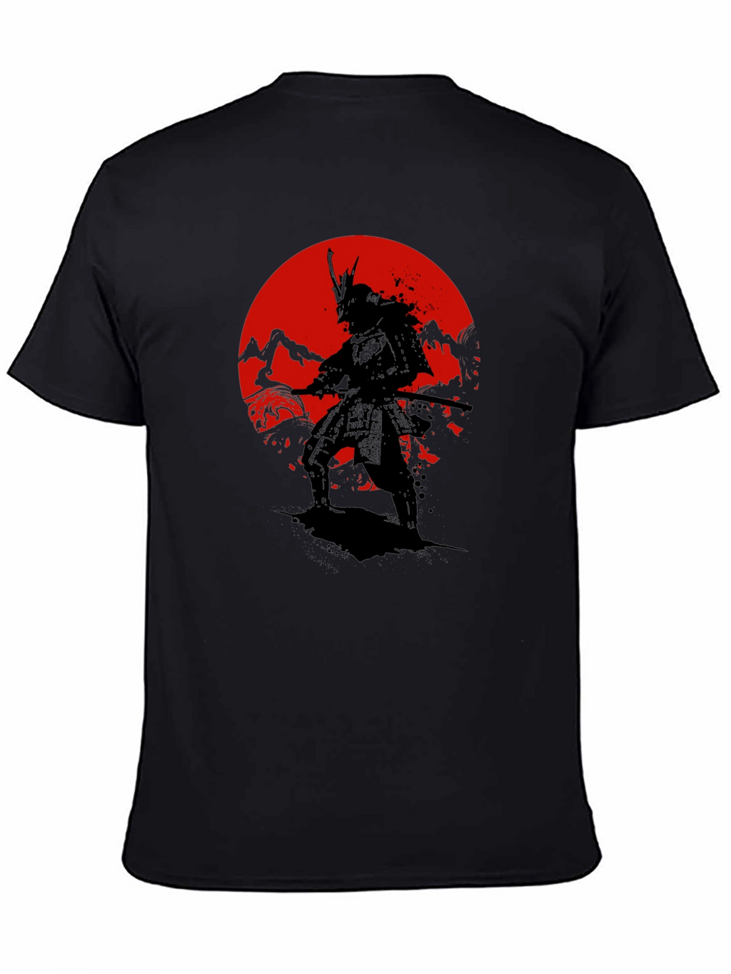 Samurai Sunset Graphic T-Shirt - Black