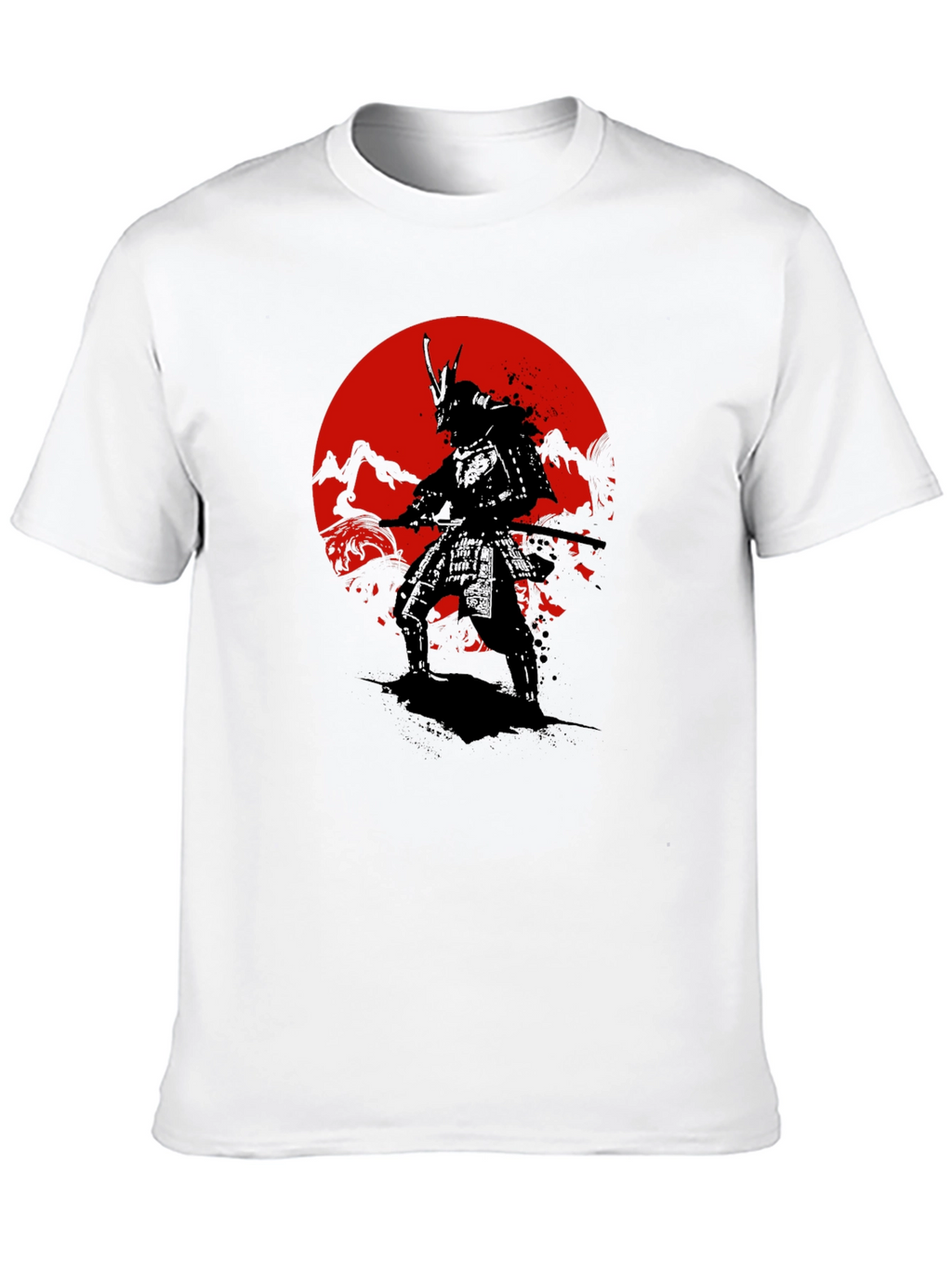 Samurai Sunset Graphic T-Shirt - Black