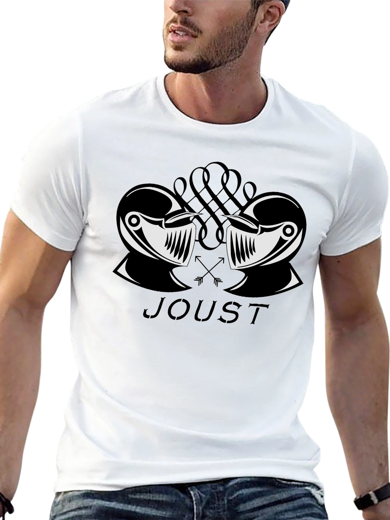 Jousting Knight Graphic Black T-Shirt