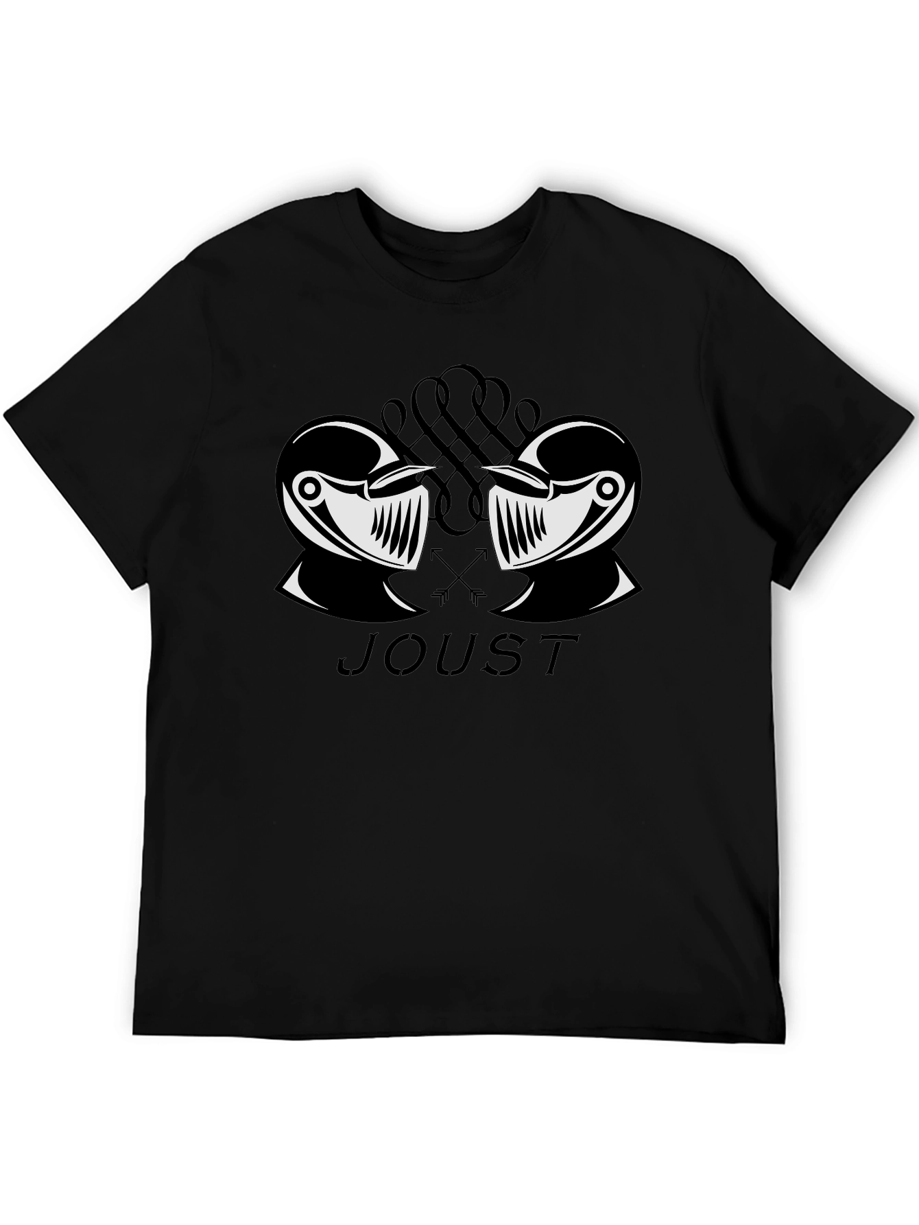 Jousting Knight Graphic Black T-Shirt