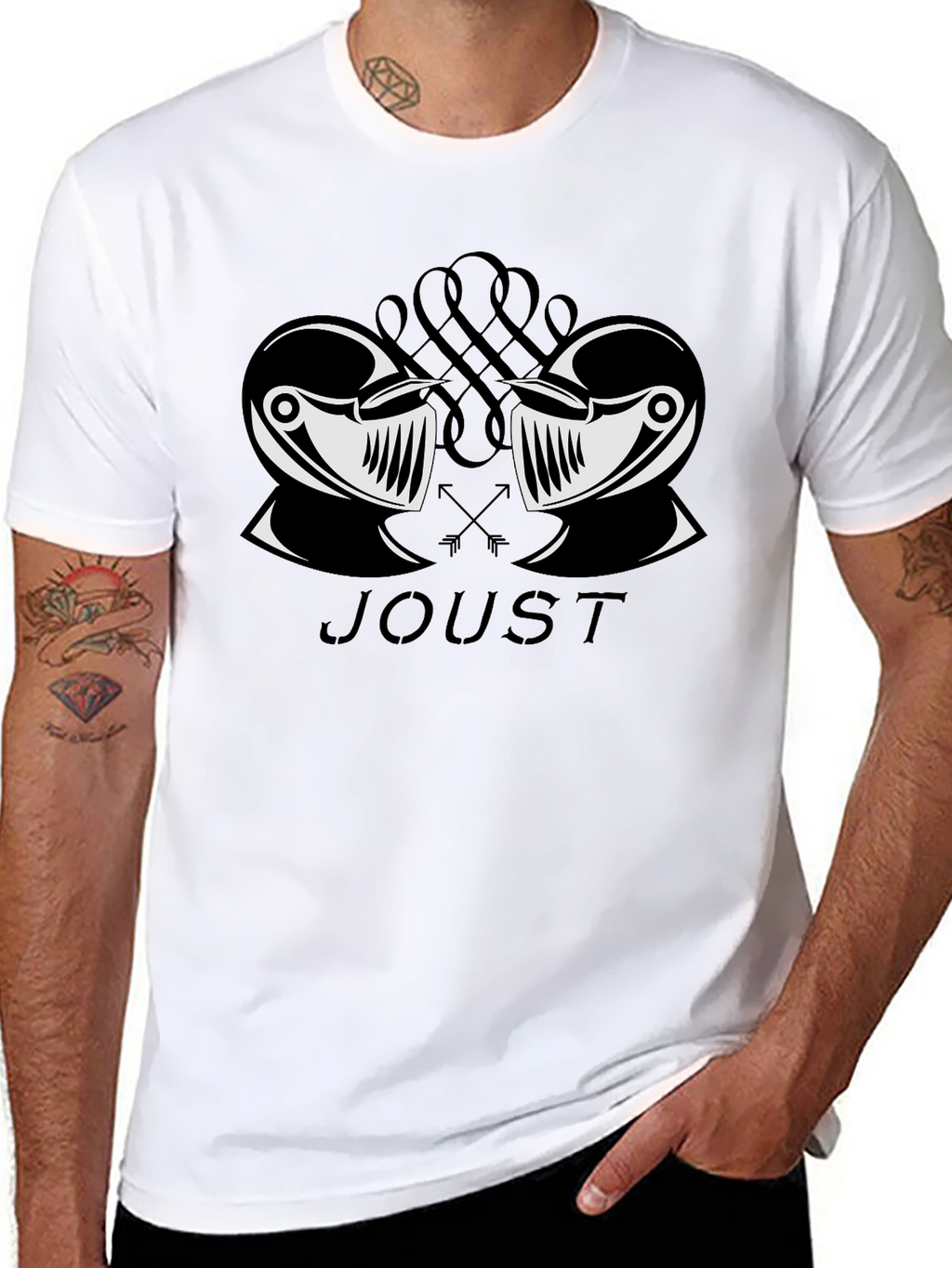 Jousting Knight Graphic Black T-Shirt