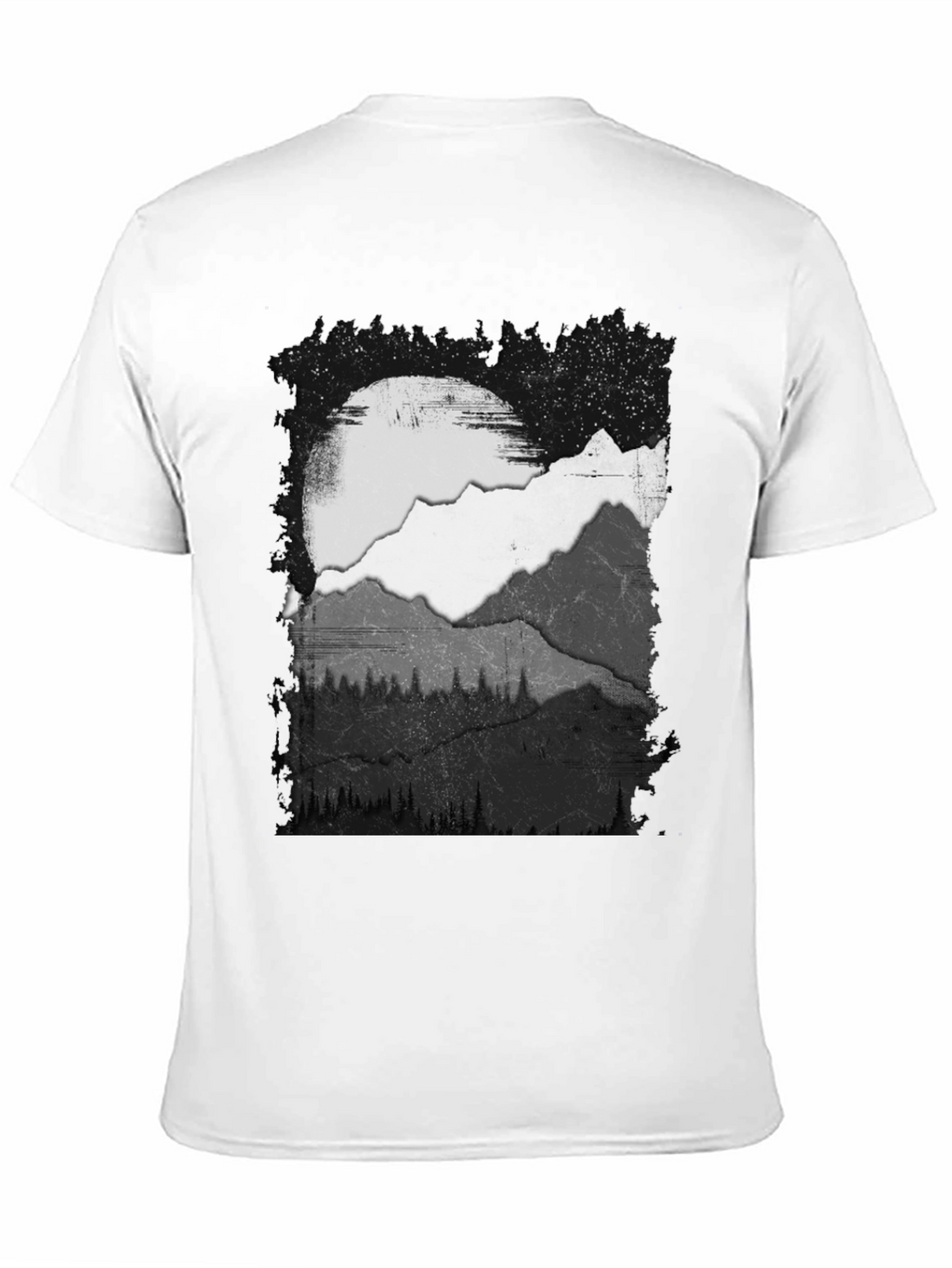 Mountain Scene Graphic Tee - Black Cotton Blend
