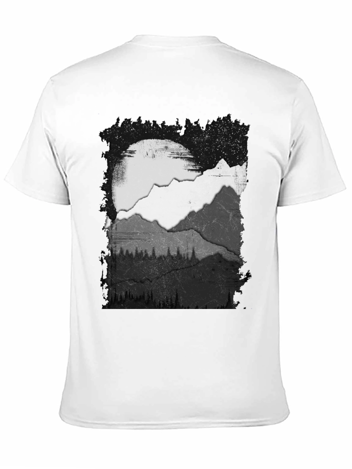 Mountain Scene Graphic Tee - Black Cotton Blend