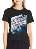 Go Outside Bear Kills You Graphic Tee