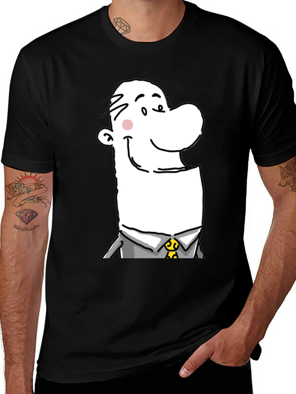 Cartoon Man Graphic T-Shirt