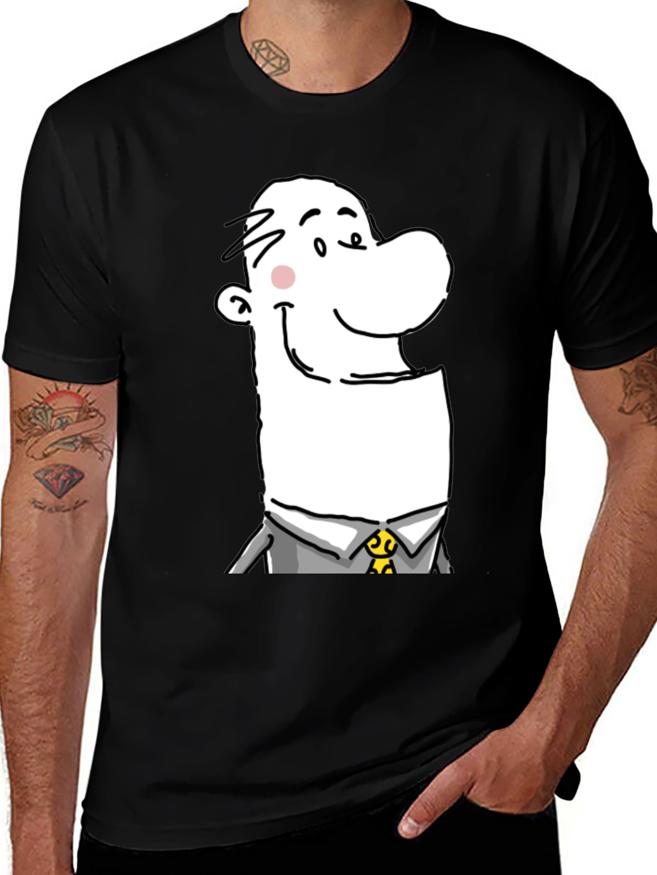 Cartoon Man Graphic T-Shirt