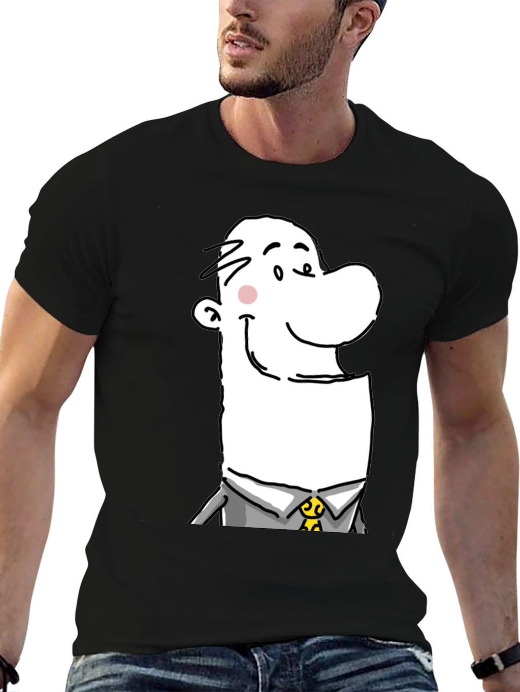 Cartoon Man Graphic T-Shirt
