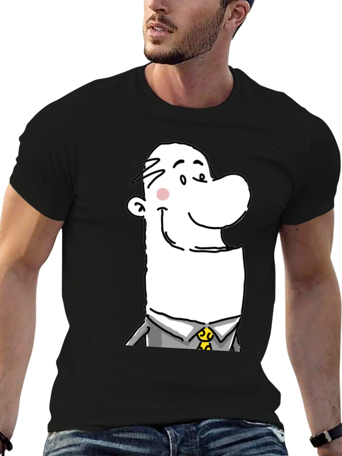 Cartoon Man Graphic T-Shirt