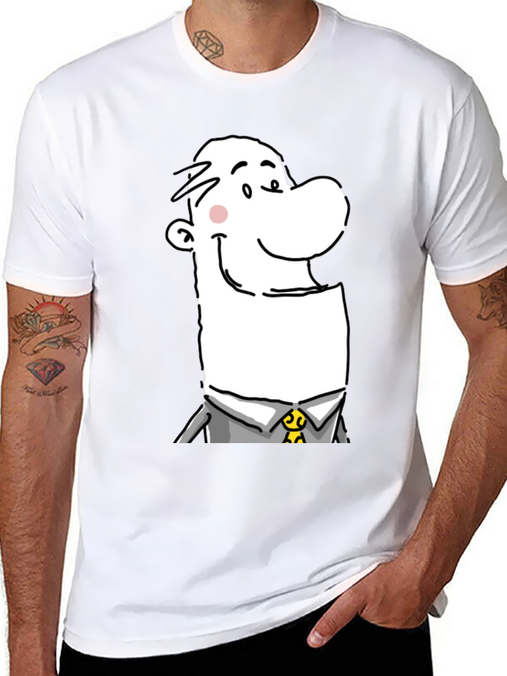 Cartoon Man Graphic T-Shirt