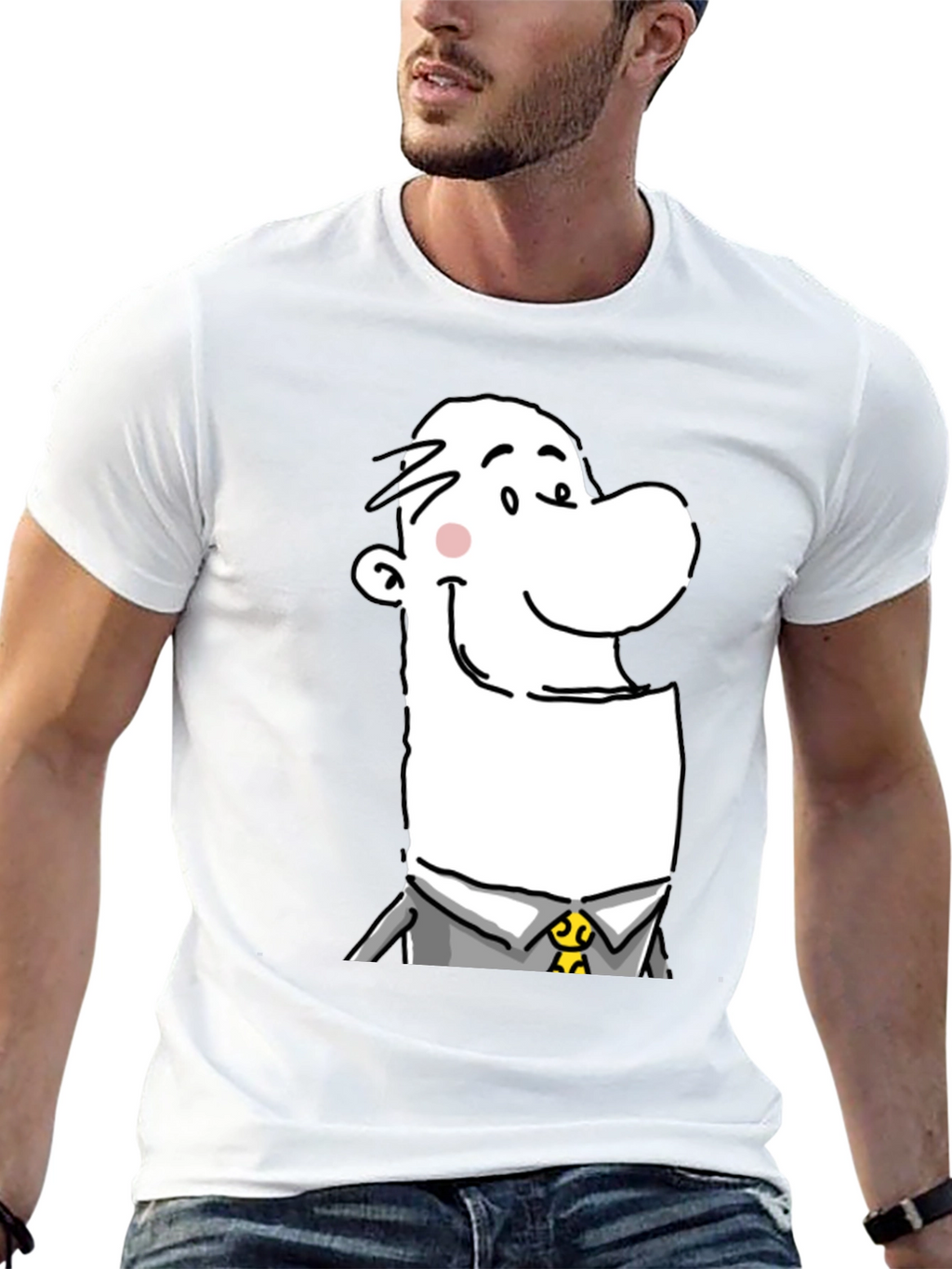 Cartoon Man Graphic T-Shirt