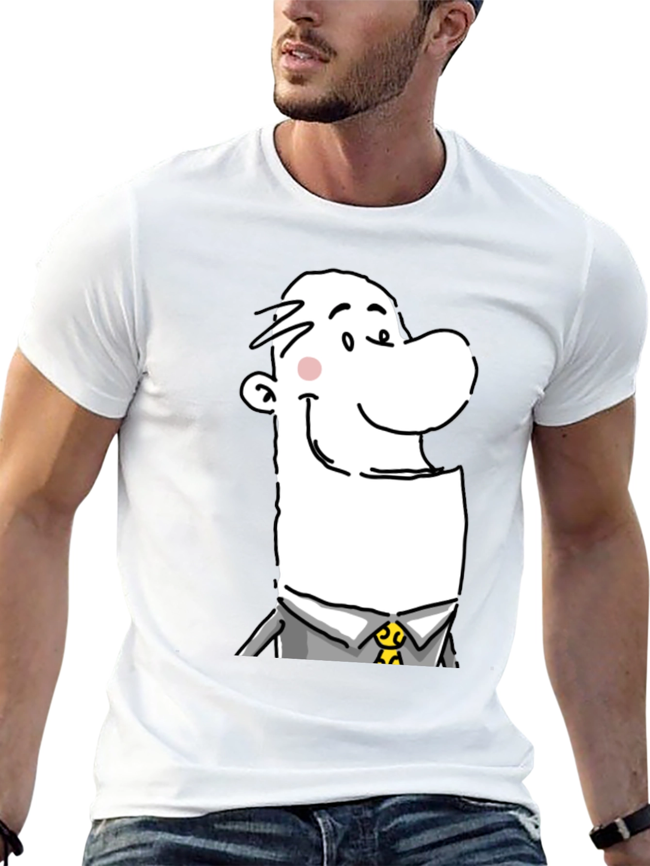 Cartoon Man Graphic T-Shirt