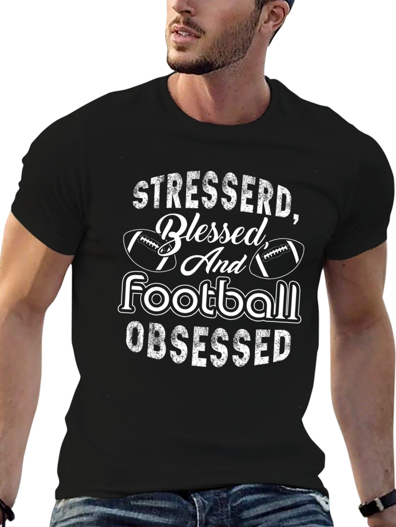 Stressed Blessed Football Obsessed Tee