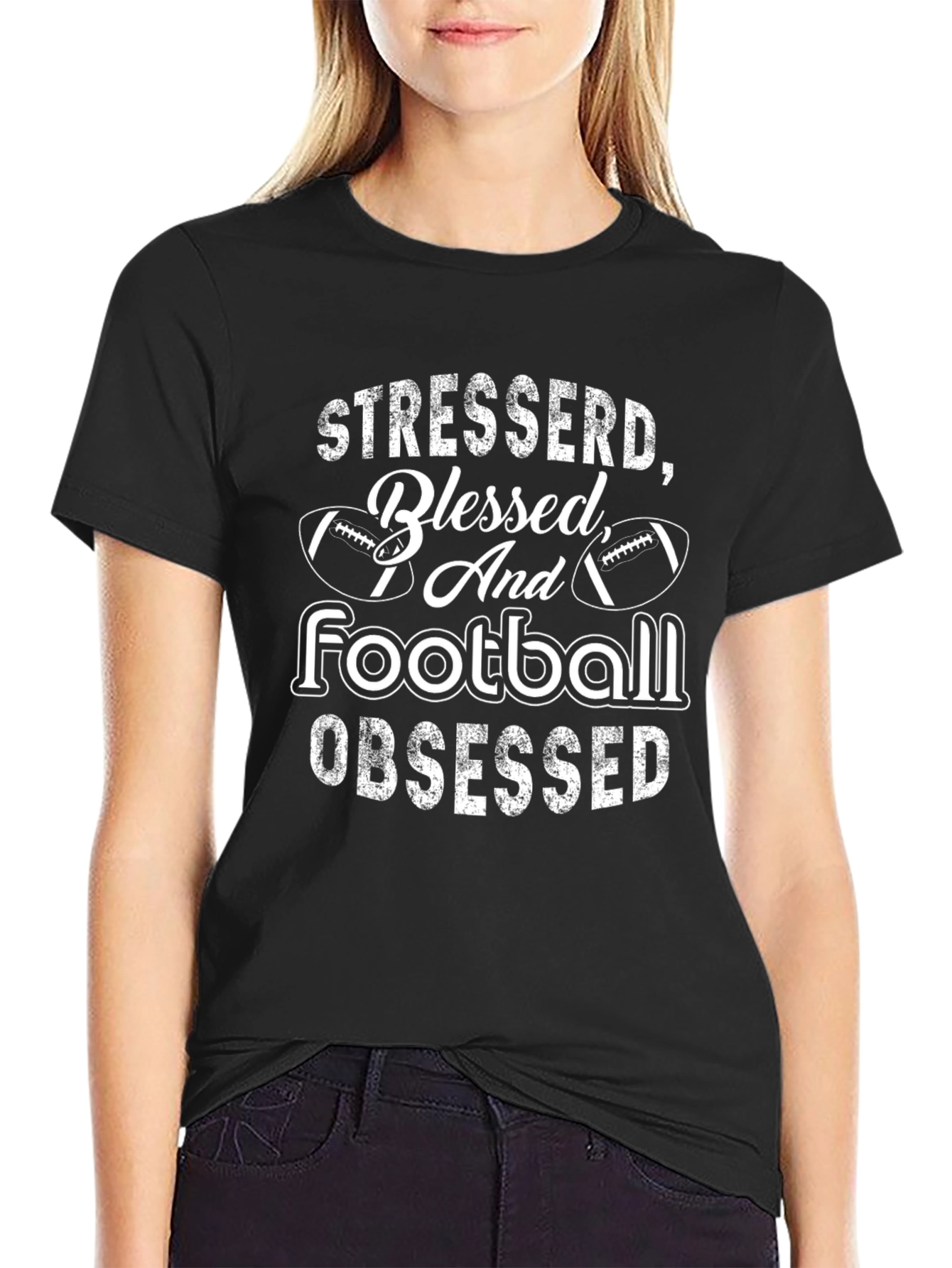 Stressed Blessed Football Obsessed Tee
