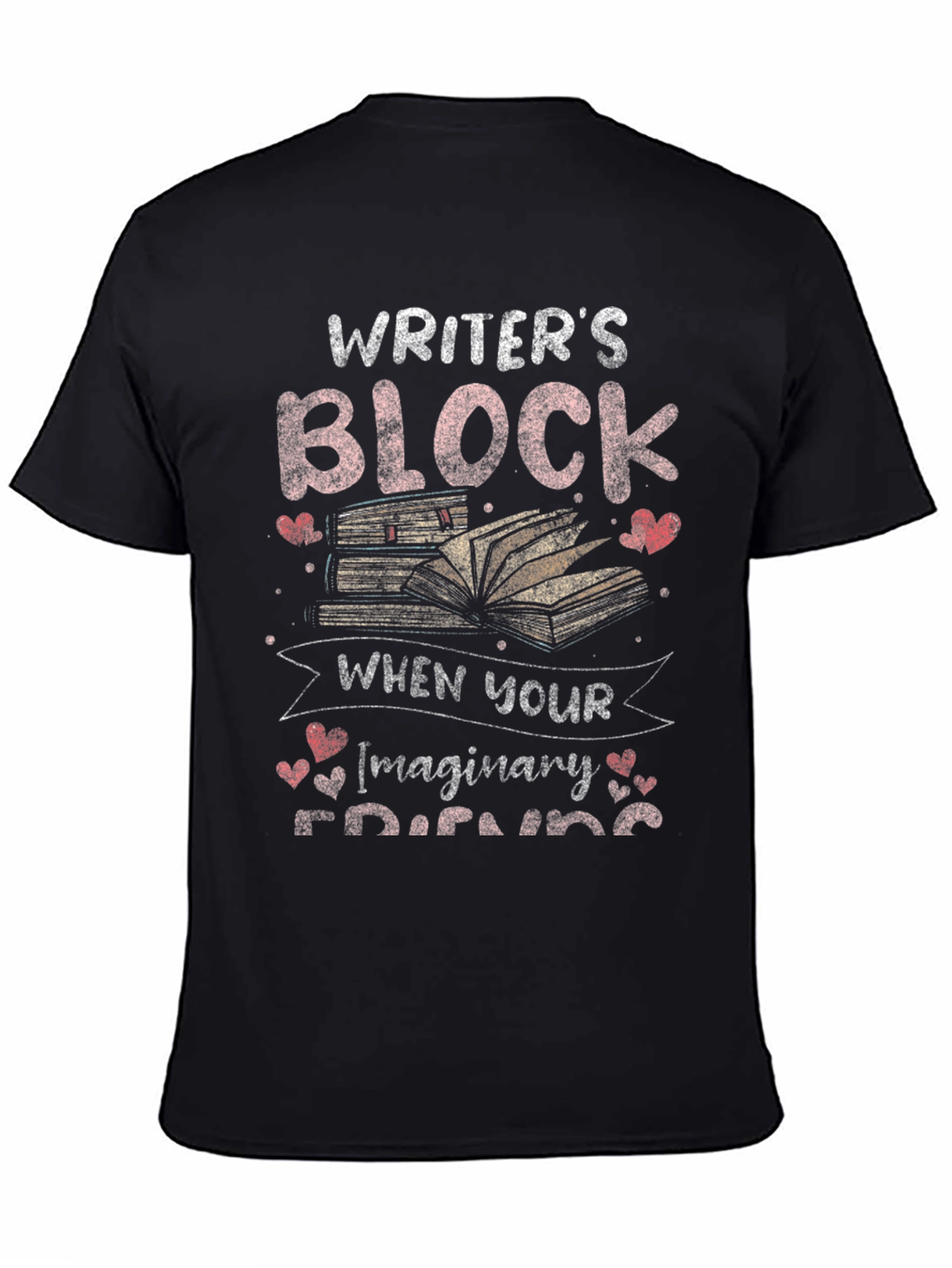 Writers Block Imaginary Friends Black Graphic Tee