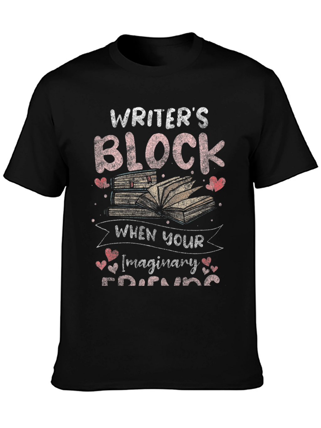 Writers Block Imaginary Friends Black Graphic Tee