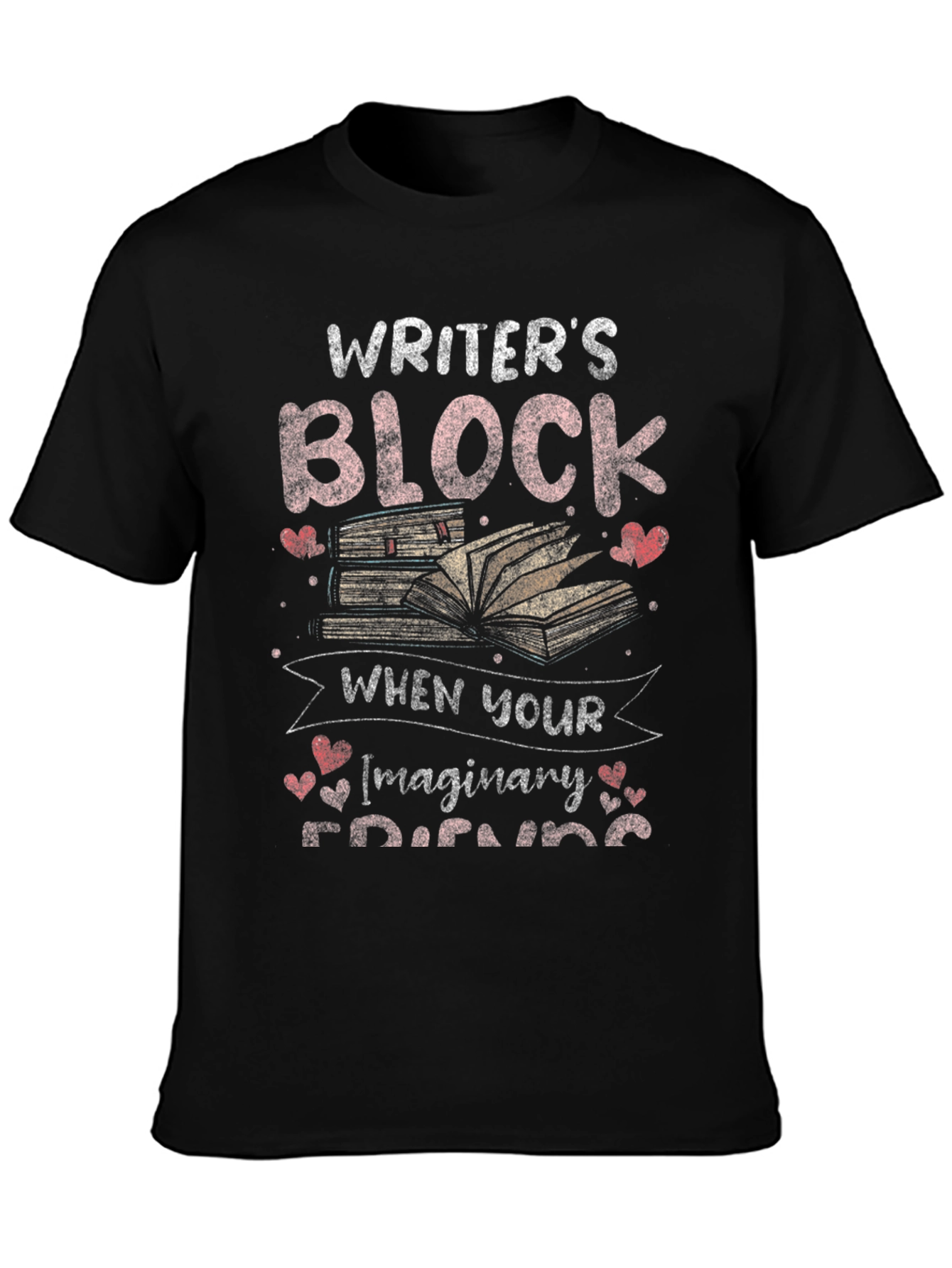 Writers Block Imaginary Friends Black Graphic Tee