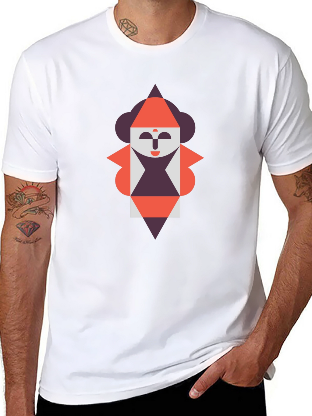 Geometric Figure Graphic Tee - Unique Design