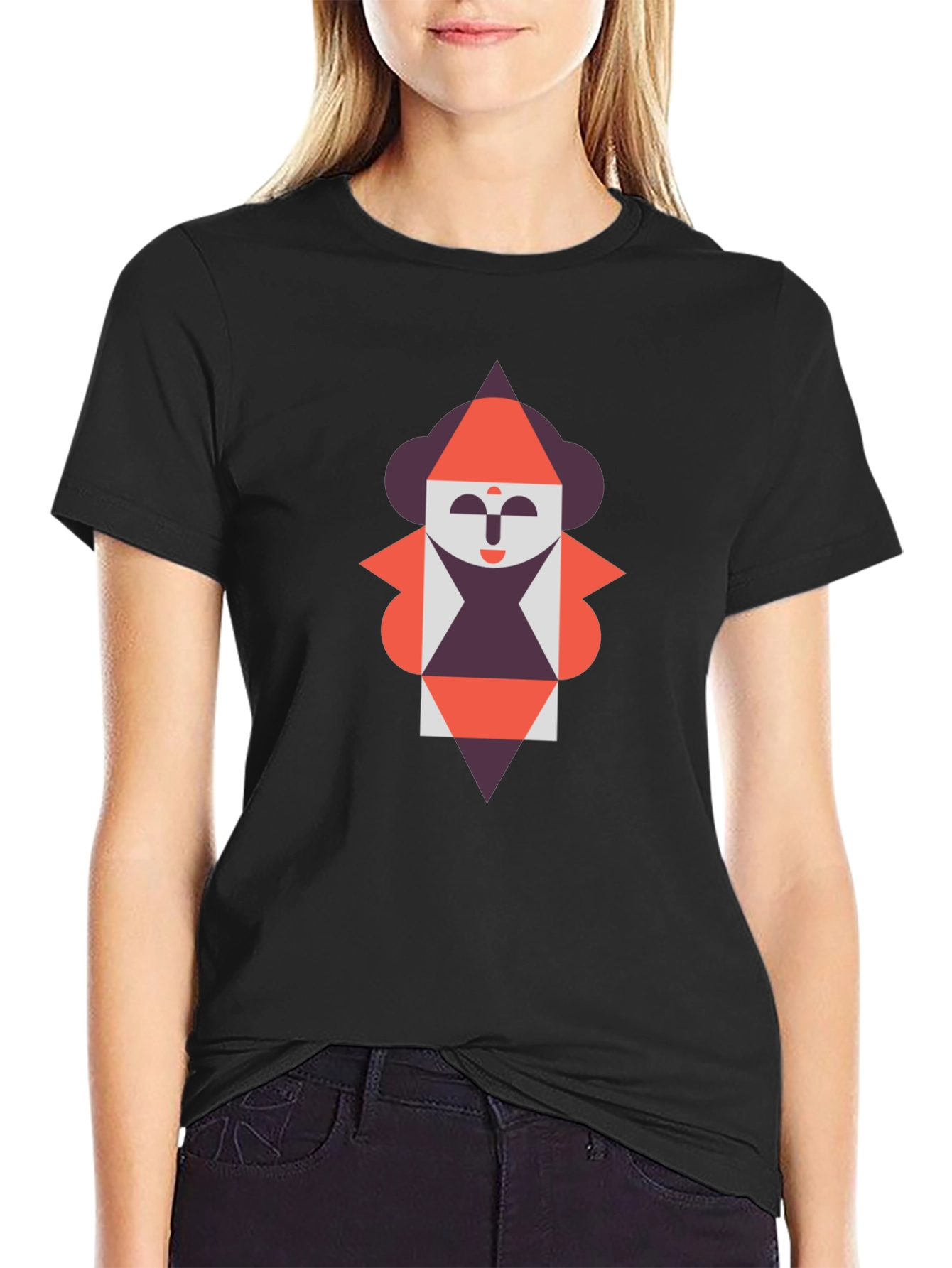 Geometric Figure Graphic Tee - Unique Design
