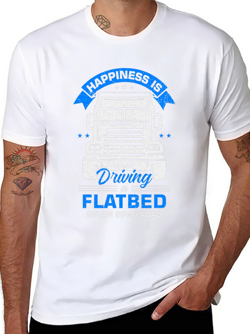 Happiness Flatbed Trucker T-Shirt - Open Road Comfort