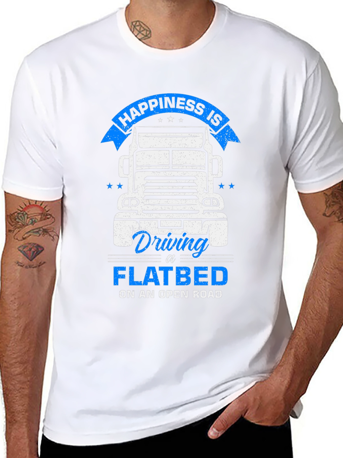 Happiness Flatbed Trucker T-Shirt - Open Road Comfort