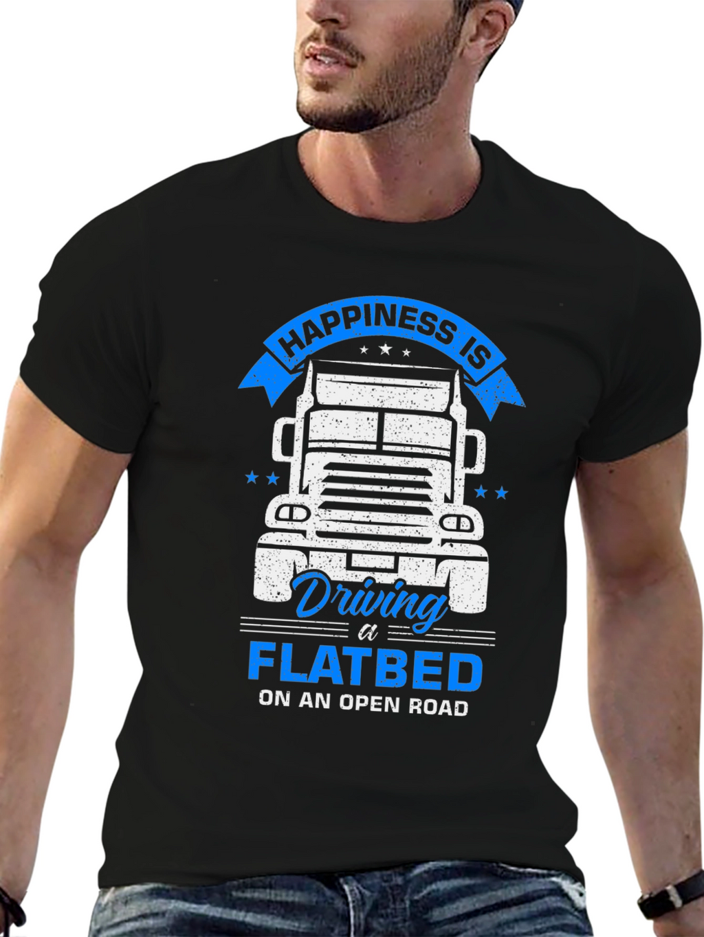 Happiness Flatbed Trucker T-Shirt - Open Road Comfort