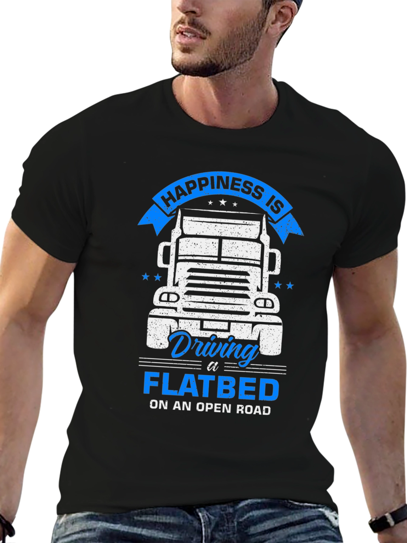 Happiness Flatbed Trucker T-Shirt - Open Road Comfort
