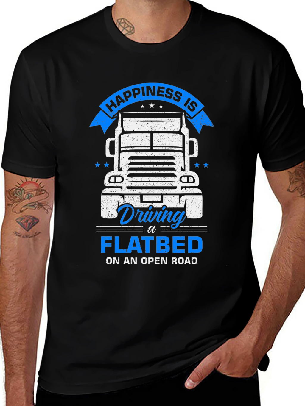 Happiness Flatbed Trucker T-Shirt - Open Road Comfort