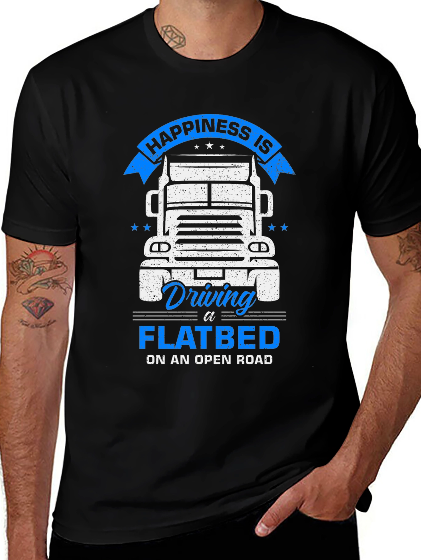 Happiness Flatbed Trucker T-Shirt - Open Road Comfort