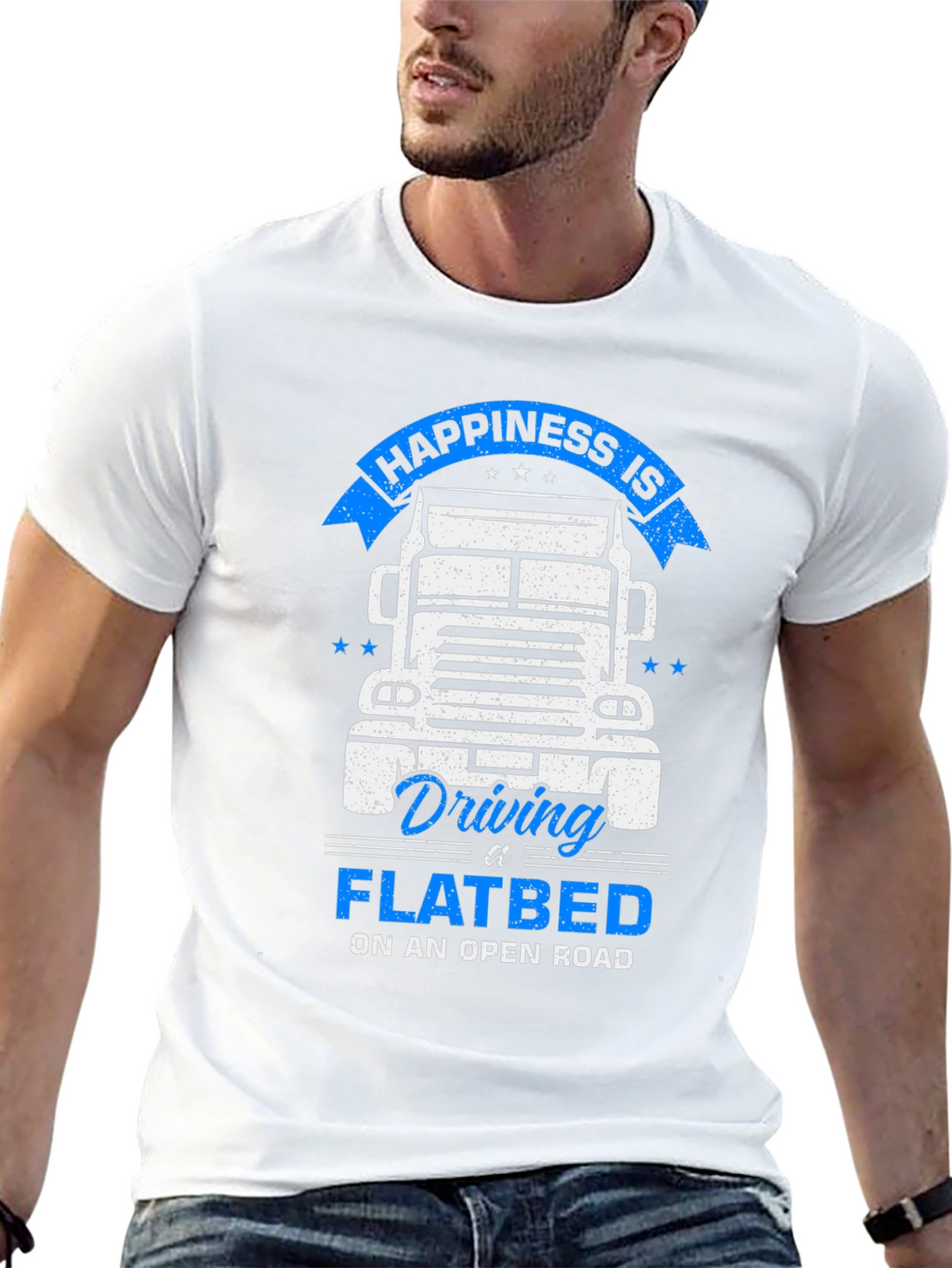 Happiness Flatbed Trucker T-Shirt - Open Road Comfort