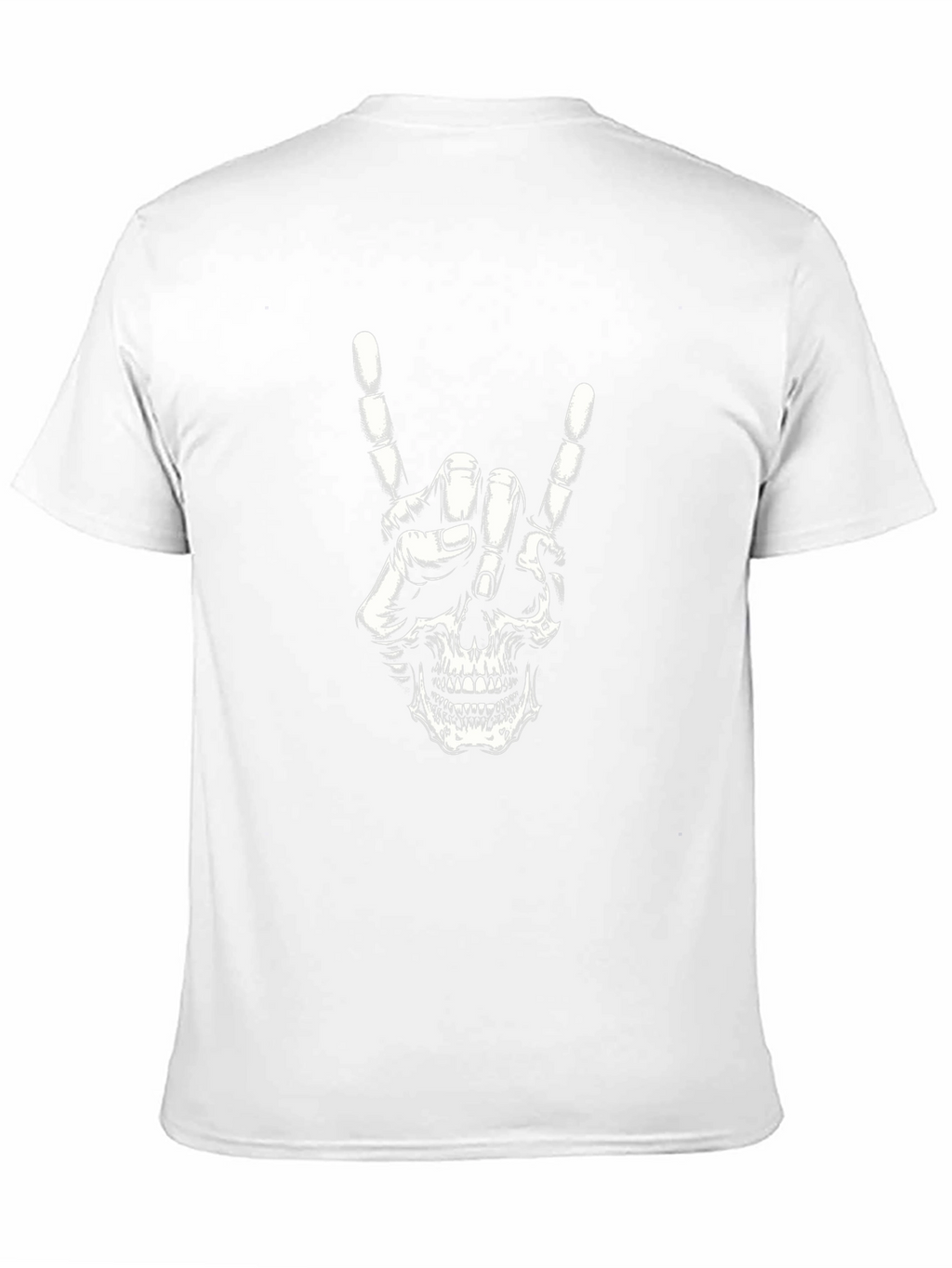 Skull Hand Rock On Black Tee