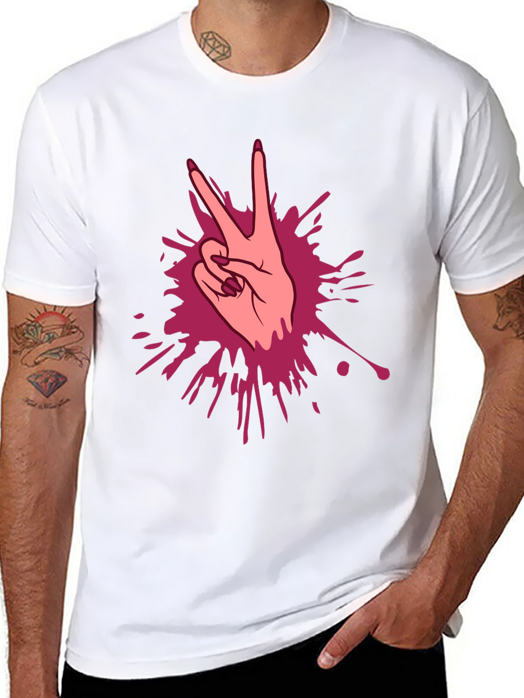 Peace Sign Hand Graphic T-Shirt