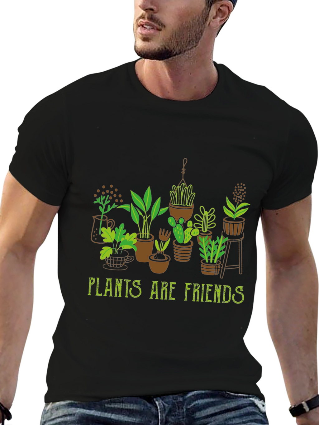 Plants are Friends Graphic Tee - Black