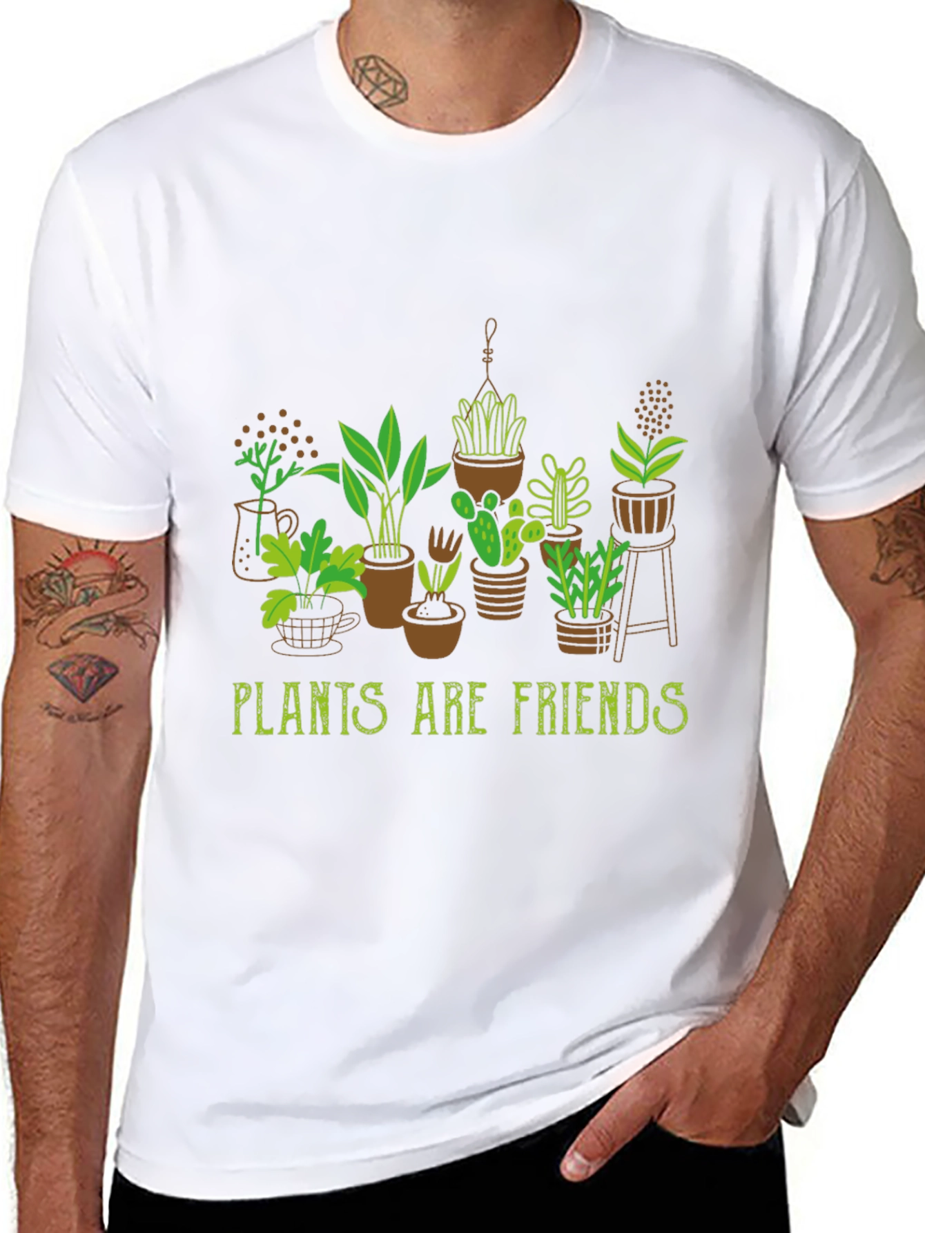 Plants are Friends Graphic Tee - Black