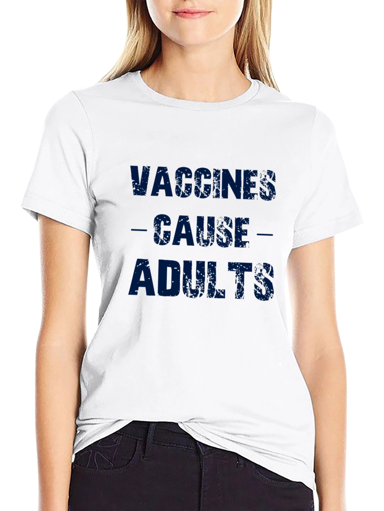 Vaccines Cause Adults Graphic Tee - Black T-Shirt